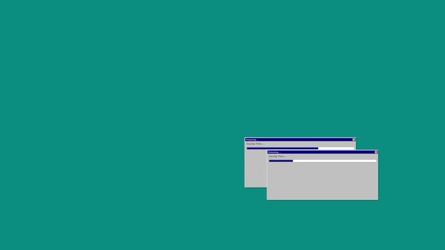 Retro computer operating system windows with everything back to normal message