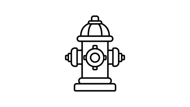 Water fire hydrant icon outdoor street safety equipment outline vector.