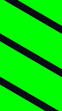 Premium 9:16 vertical transition featuring interlocking 3D chevron slices sliding diagonally to form a solid flat green screen. Corner coverage fixed.