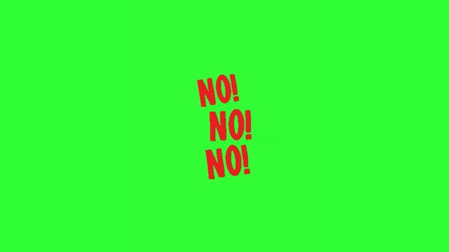 Funny cartoon green screen animation with "no no no" text.