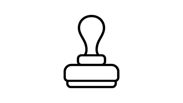 Official rubber stamp icon for business document authentication and design.