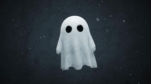 Cute little ghost animation on dark background