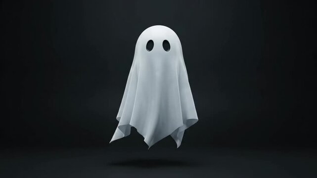 Cute little ghost animation on dark background