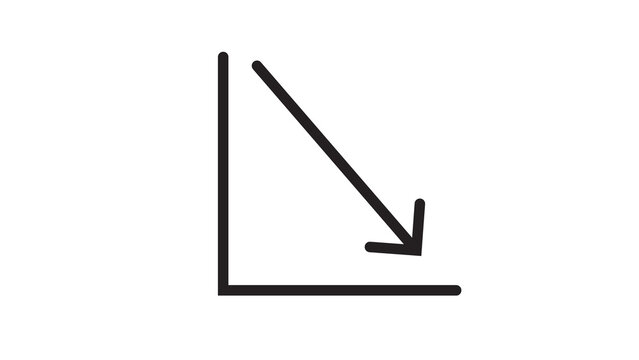 Downward trending arrow graph icon for negative financial performance or loss indicators.