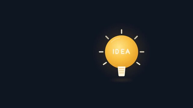 Glowing light bulb with the word IDEA symbolizes creativity, innovation, and inspiration.