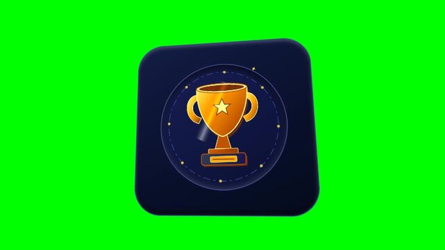 勝者ゴールドトロフィー優勝カップグリーンスクリーン