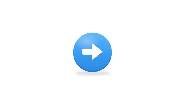 Simple blue circle with white right arrow icon on white background