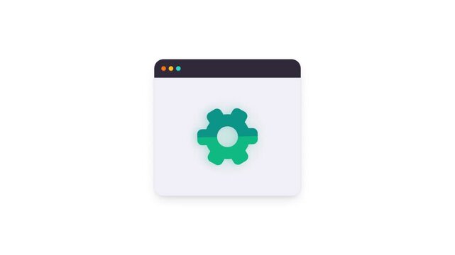 Gear icon on a computer screen representing settings or configuration