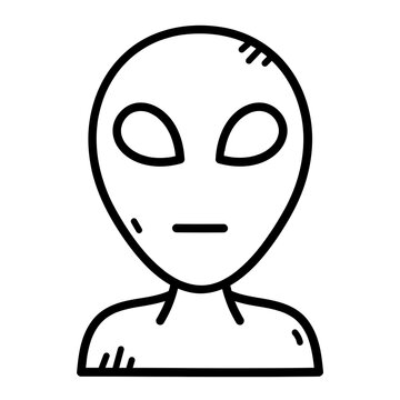 Alien character head extraterrestrial sci-fi icon