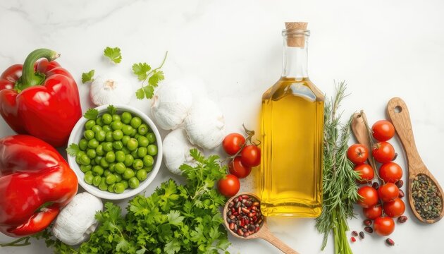 Fresh Ingredients for a Delicious Meal Preparation, Perfect for Culinary Content and Healthy Eating Guides