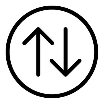 Up down exchange transfer arrows circle icon
