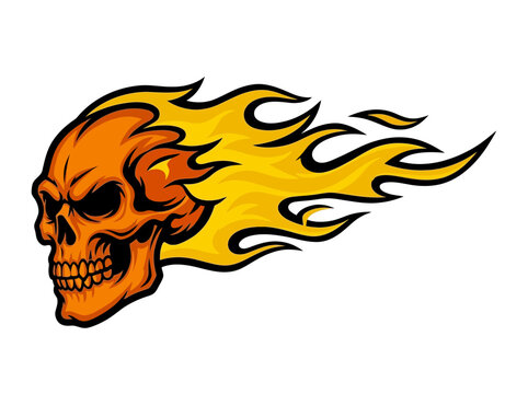 Skull With Flames High-Quality Stock Image Perfect for Editorial Content