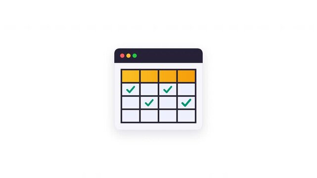 Simple illustration of a spreadsheet on a computer screen with a white background