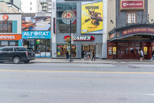 Toronto, Ontarrio, Canada- October 2nd, 2026: The exterior of a an EB Games store