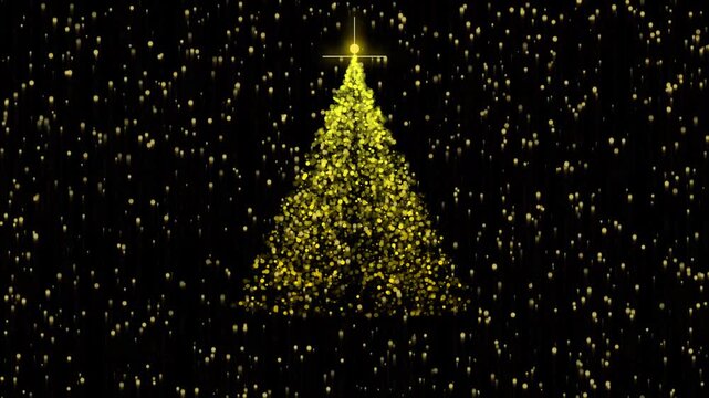 Golden Particles Ascending in Dark Space with Subtle Light Rays Abstract Background
