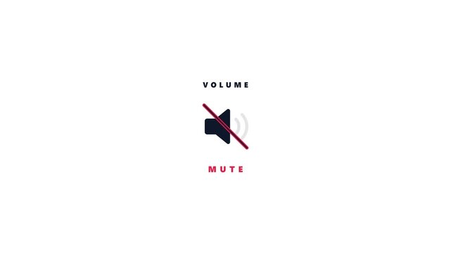 Mute volume symbol indicating silence or no sound on audio devices