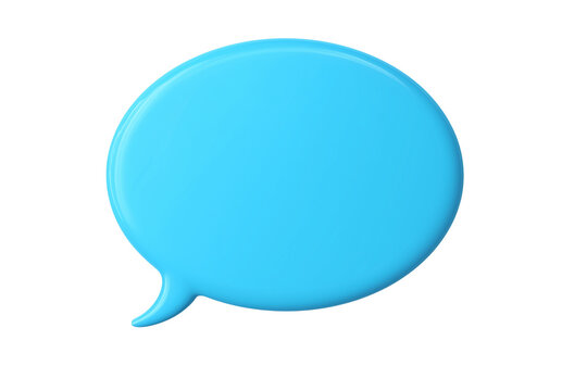 3D render of blue blank speech bubble icon with chat icon message box communication sign thinking clou
