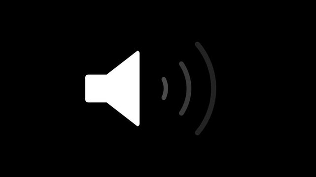 Animation speaker icon representing sound or audio volume settings