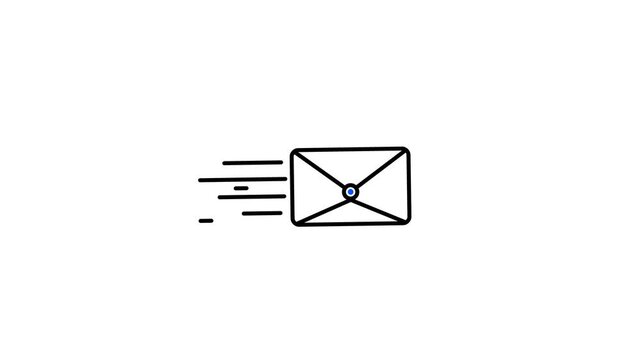 Animation envelope icon representing email or message delivery