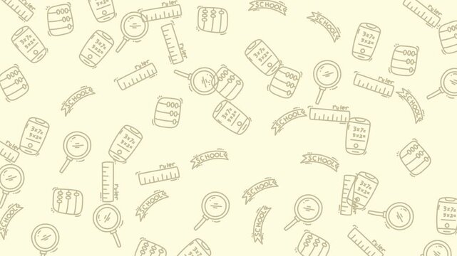 Seamless pattern background with hand drawn sketches of kitchen cooking tools and utensils.