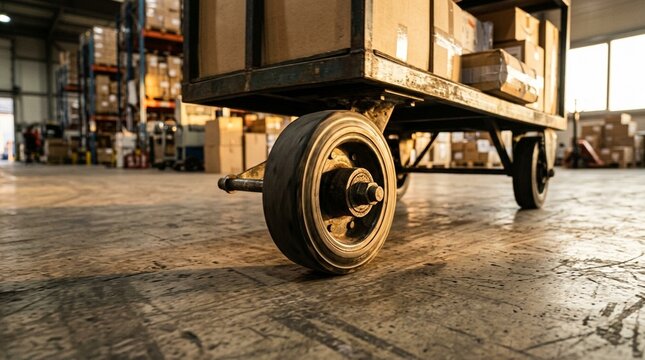 Rolling customs clearance cart stocked with labeled folders, mobile document trolley, import export office logistics