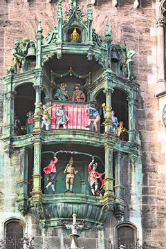 The Historic Rathaus-Glockenspiel at the New Town Hall in Munich, Germany