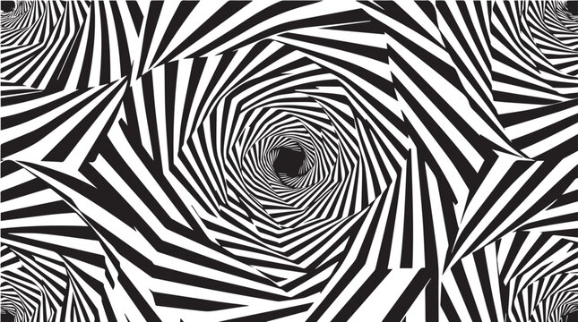 Abstract op art spiral hypnosis background vector illustration   