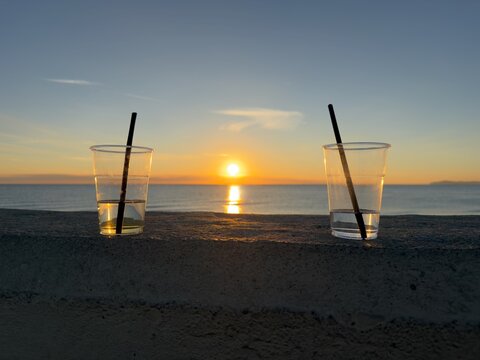 sunset on the beach