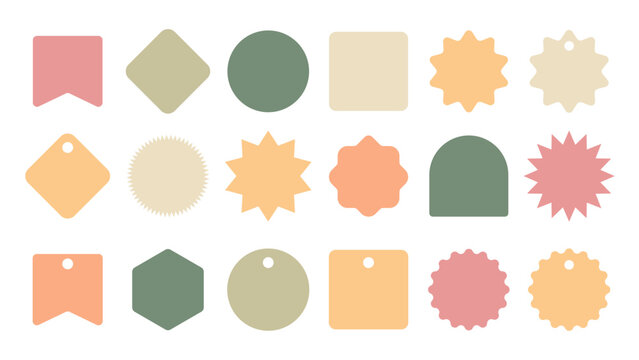 Pastel Boho Blank Price Tag And Minimalist Sale Badge Collection