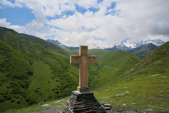 Cross at Gergeti Trinity Church