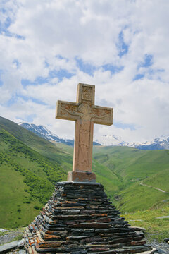 Cross at Gergeti Trinity Church