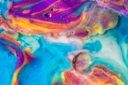 Colorful fluid art texture with vibrant abstract background