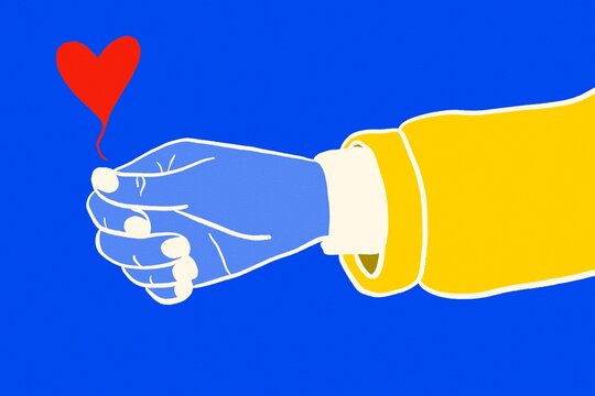 Hand gesture with heart symbol for love and kindness