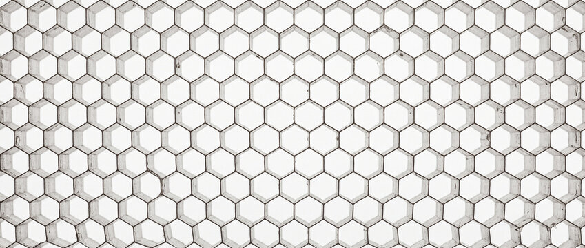 Honeycomb core industrial grid pattern featuring regular hexagonal cells for structural engineering and material science applications