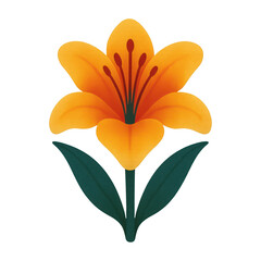 Fototapeta premium PNG Vibrant orange lily illustration