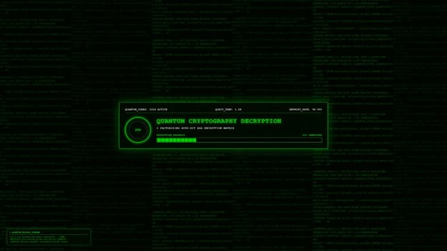 Neural Kernel Bypass Quantum Security Override Green Animation.