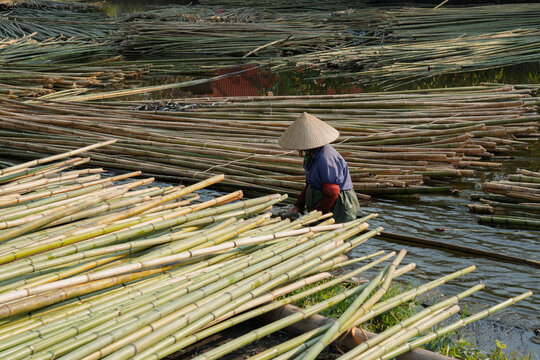 Bamboo Craft Village Worker in Bac Ninh, Vietnam