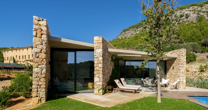 Luxury stone villa with pool in Catalonia countryside