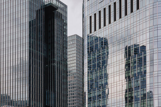 Modern Glass Office Towers with Reflections
