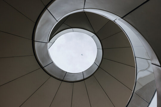 Spiral Architectural Opening Viewed from Below