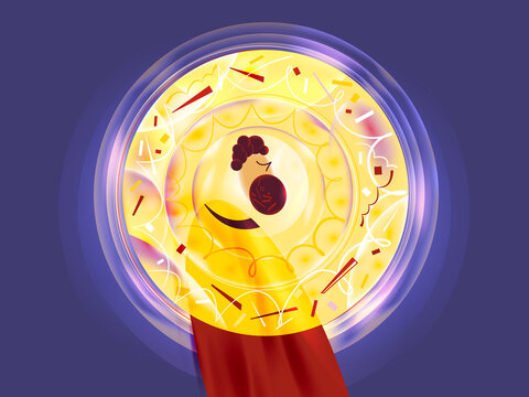 saint surrounded by radiant golden halo