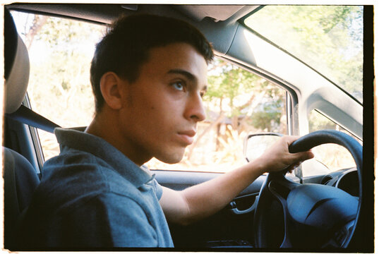 Teen Driving Car Residential Area