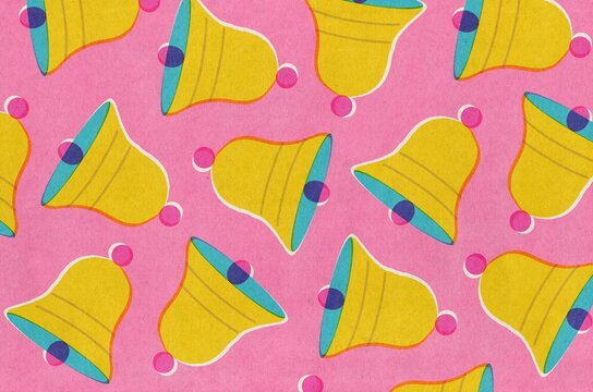 Festive Bell Pattern. Christmas concept.