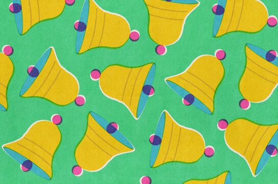 Festive Bell Pattern. Christmas concept