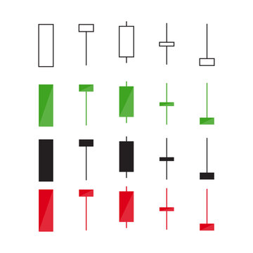  Financial Candlestick Chart Vector Icon Set