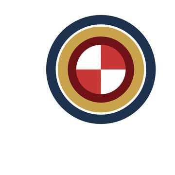 Concentric circles with quartered inner circle