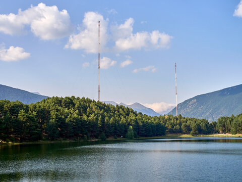 Lake Engolasters in summer. Encamp, Andorra, Europe