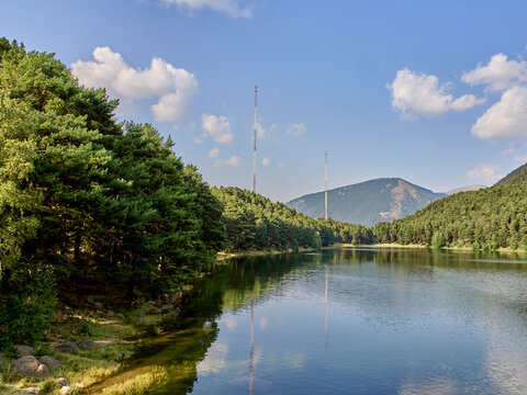 Lake Engolasters in summer. Encamp, Andorra, Europe