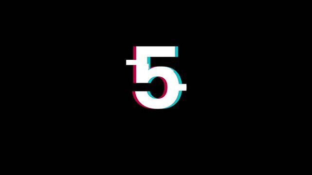 countdown Bold white number solid black background
