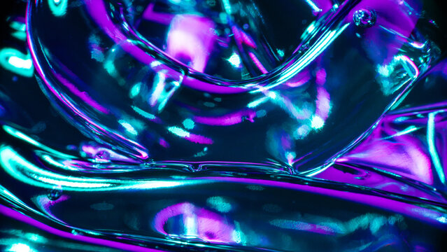 Abstract neon glass texture for science background
